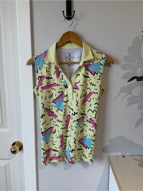 Rolo Golf Sz S “Party Floor” Sleeveless Polo